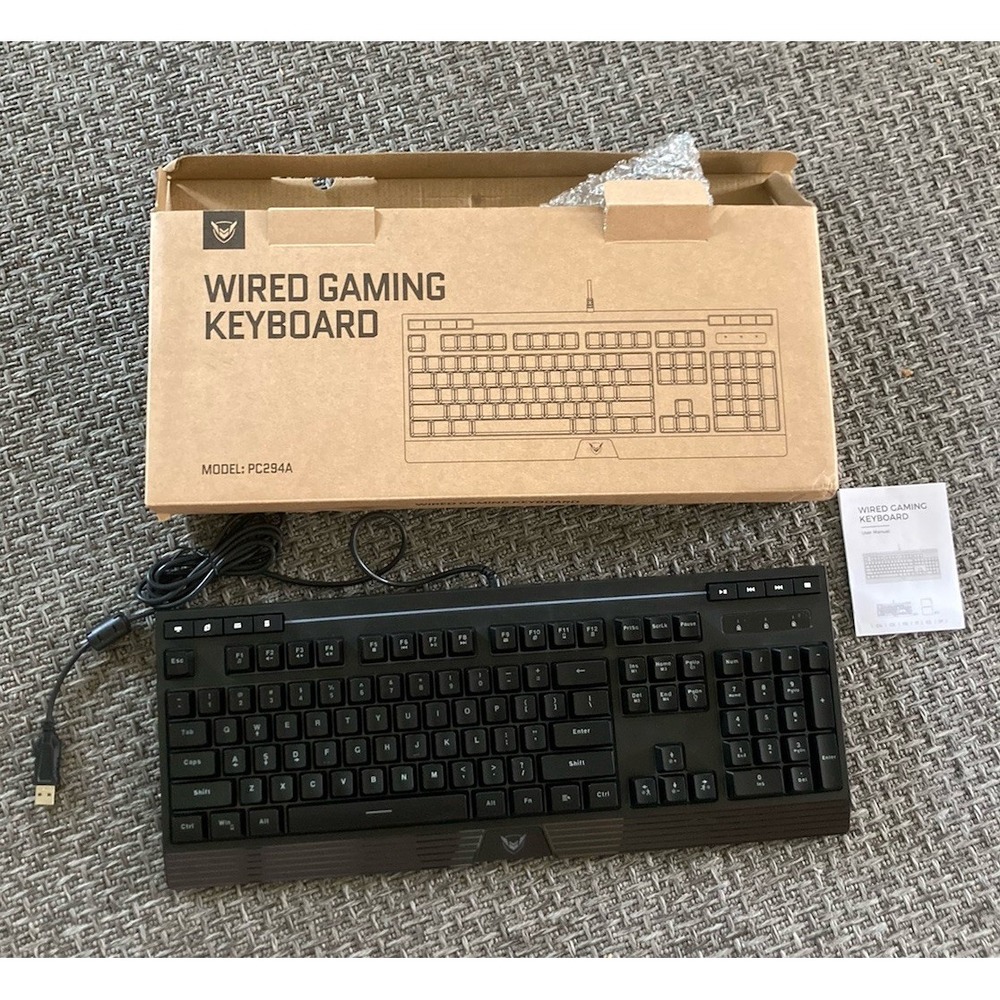 PICTEK Wired Gaming Keyboard Black PC2948 Wired USB for PC New Open Box